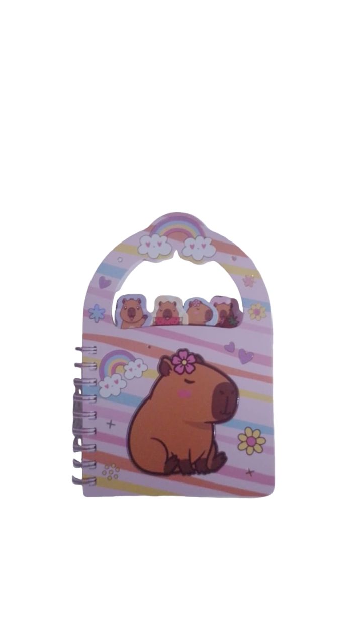 CADERNETA/BLOCO ANOTA�OES CAPIVARA C/DIV.